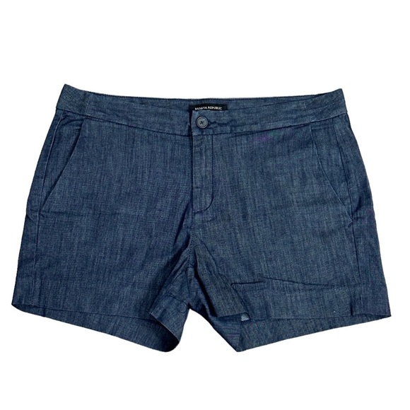 Women's Banana Republic 28 6 Small Shorts Chino Khakis Navy Blue Spandex New - Picture 3 of 8